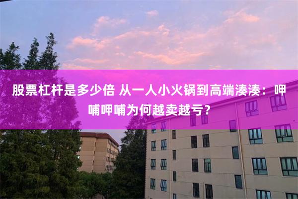 股票杠杆是多少倍 从一人小火锅到高端湊湊：呷哺呷哺为何越卖越亏？