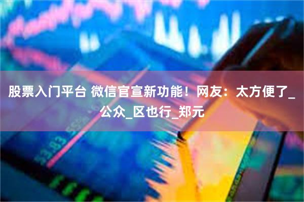 股票入门平台 微信官宣新功能！网友：太方便了_公众_区也行_郑元