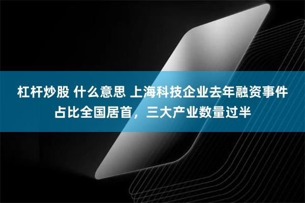 杠杆炒股 什么意思 上海科技企业去年融资事件占比全国居首，三大产业数量过半