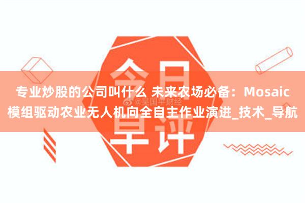 专业炒股的公司叫什么 未来农场必备：Mosaic模组驱动农业无人机向全自主作业演进_技术_导航