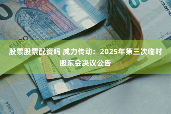 股票股票配资吗 威力传动：2025年第三次临时股东会决议公告