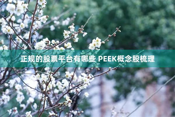 正规的股票平台有哪些 PEEK概念股梳理
